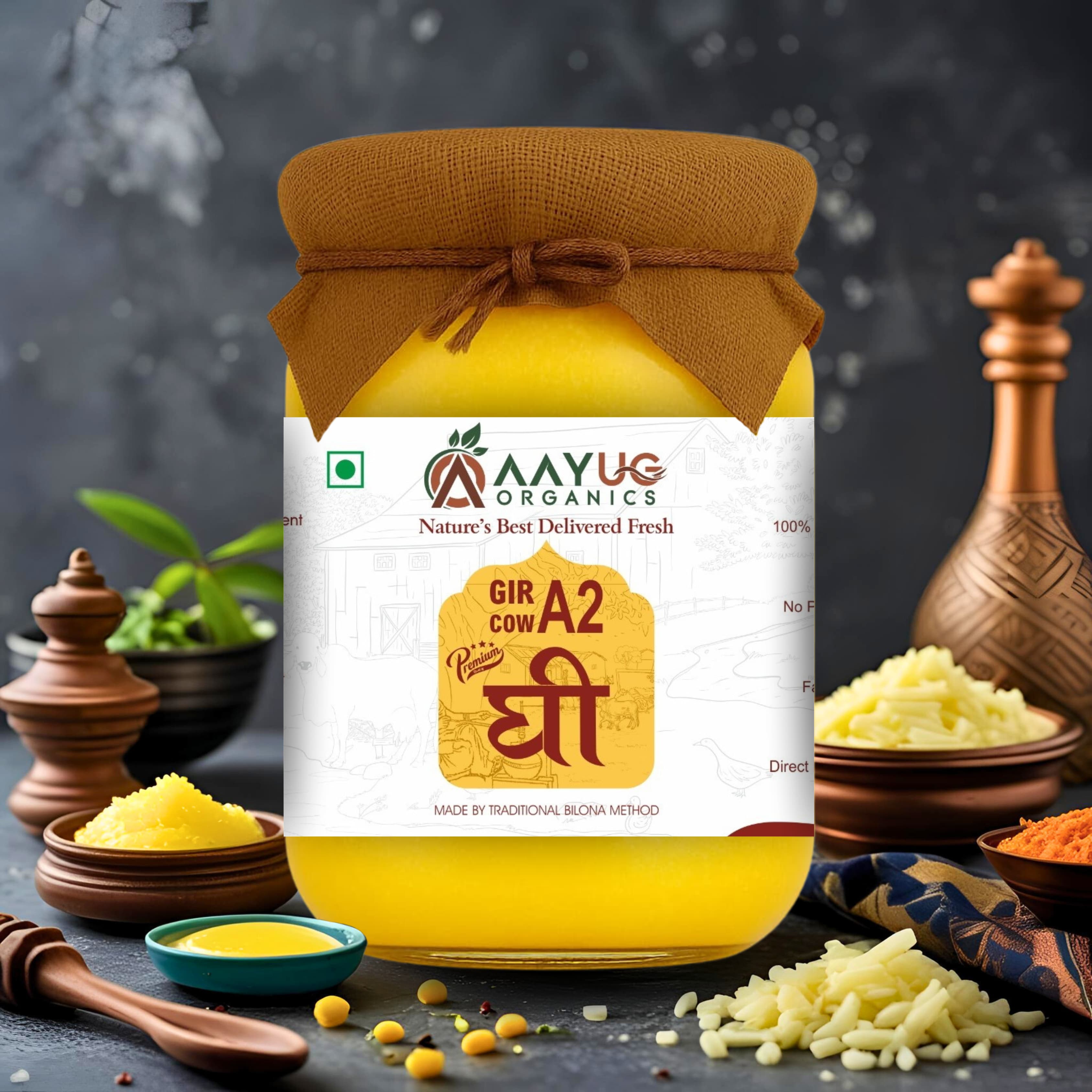 A2 Gir Cow Ghee | Traditional Bilona Method Ghee | Grassfed, Pure and Healthy Cow Ghee