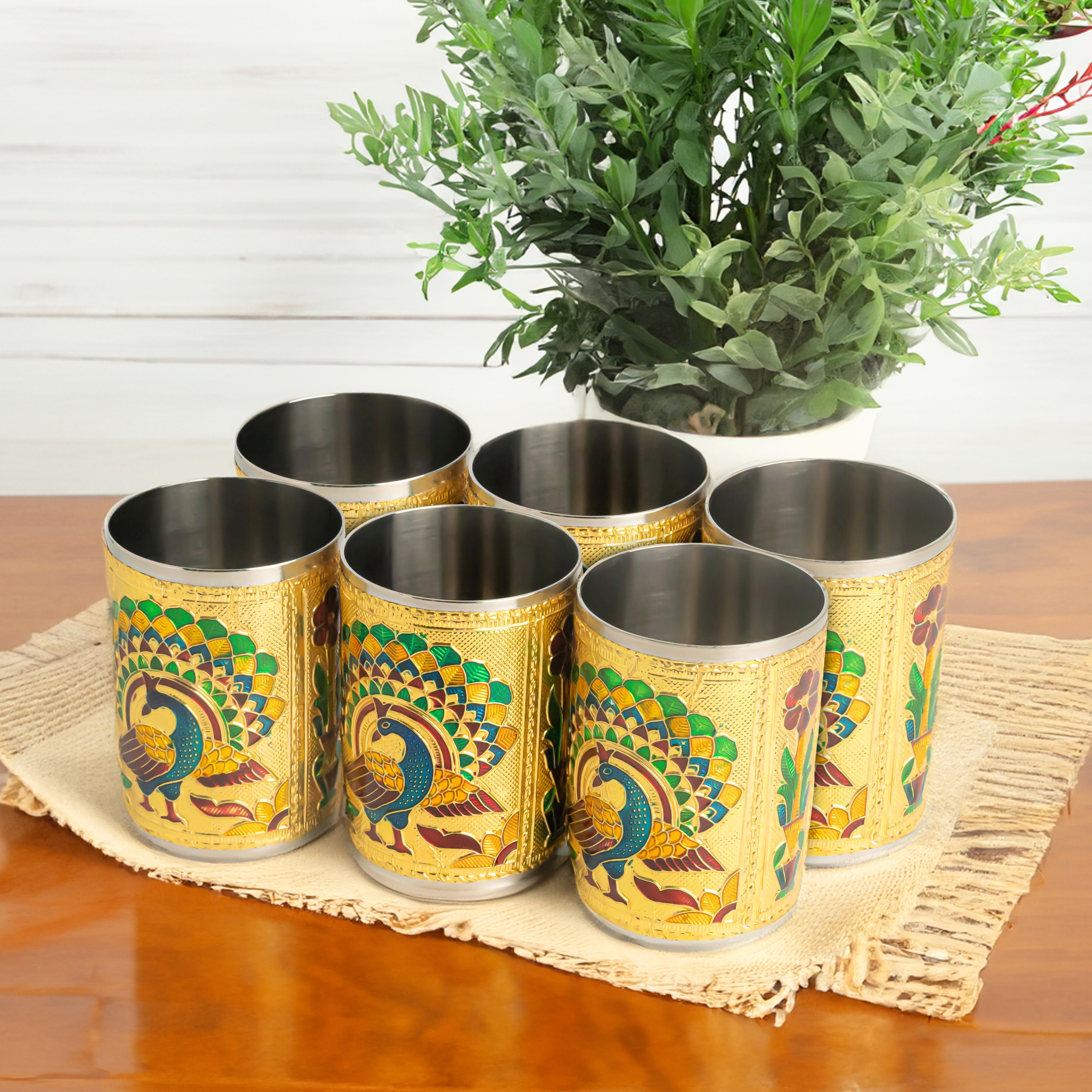 Meenakari Glass Set