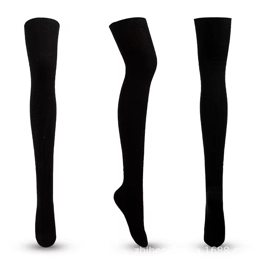 BUNAAYI KNEE HIGH SOCKS - BLACK (2 PAIR)
