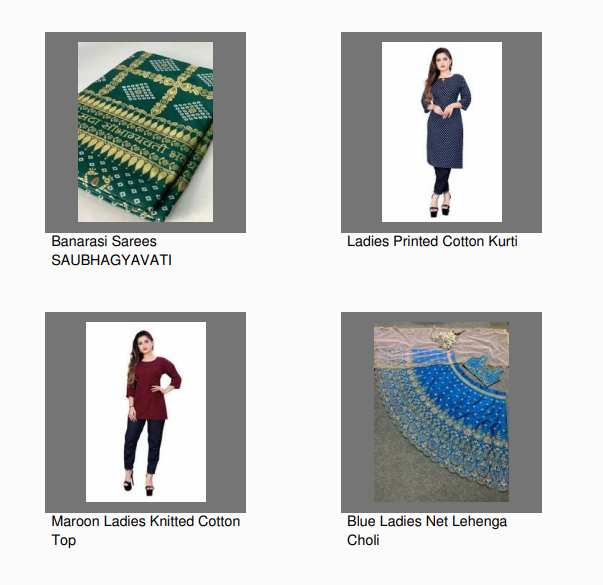 Manufacturer &  Trader of Net Lehenga Choli, Ladies Sarees and many more.
