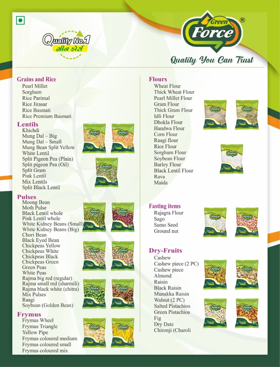 Grains, pulse, spices & Grocery etc.