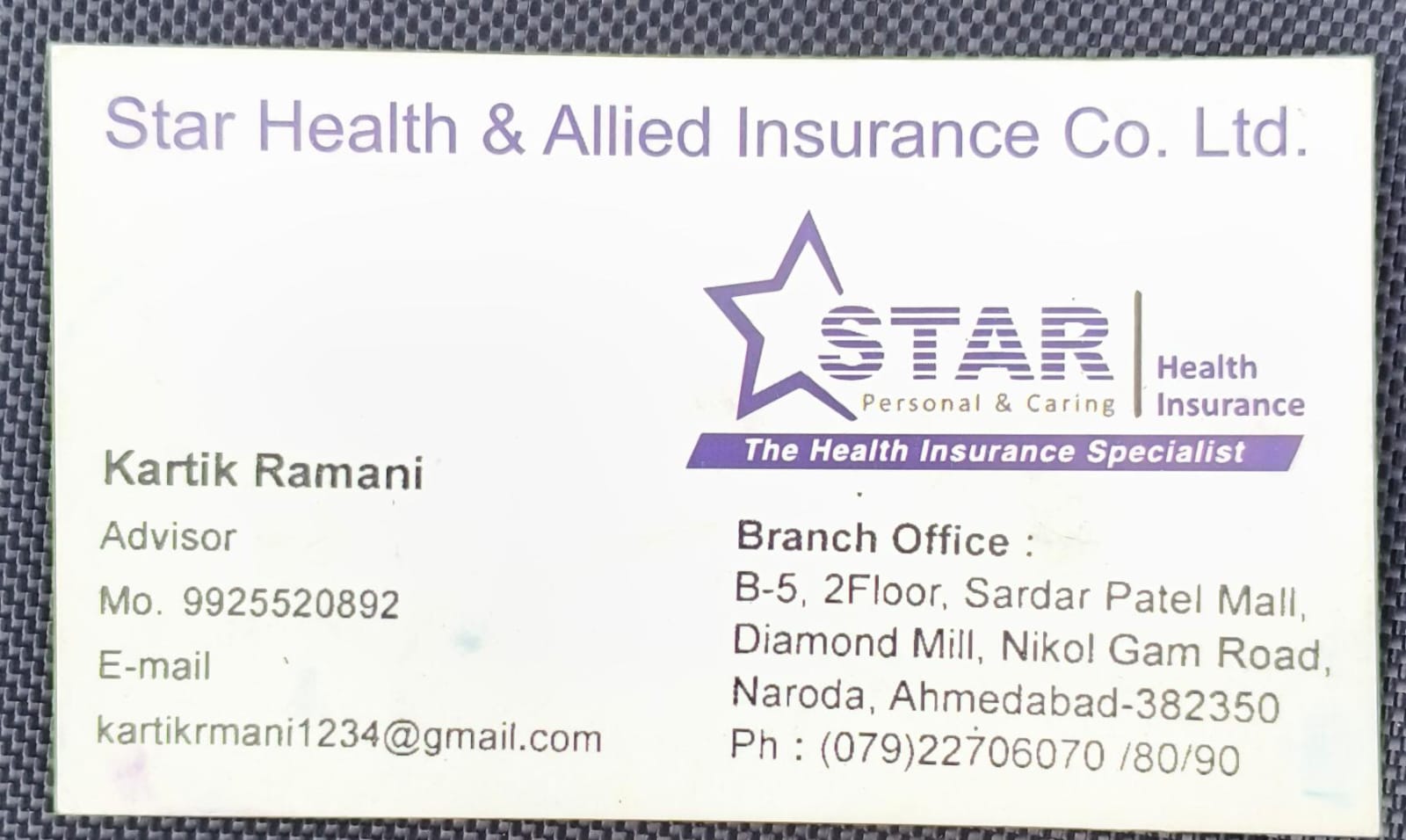 Health Insurance specialty